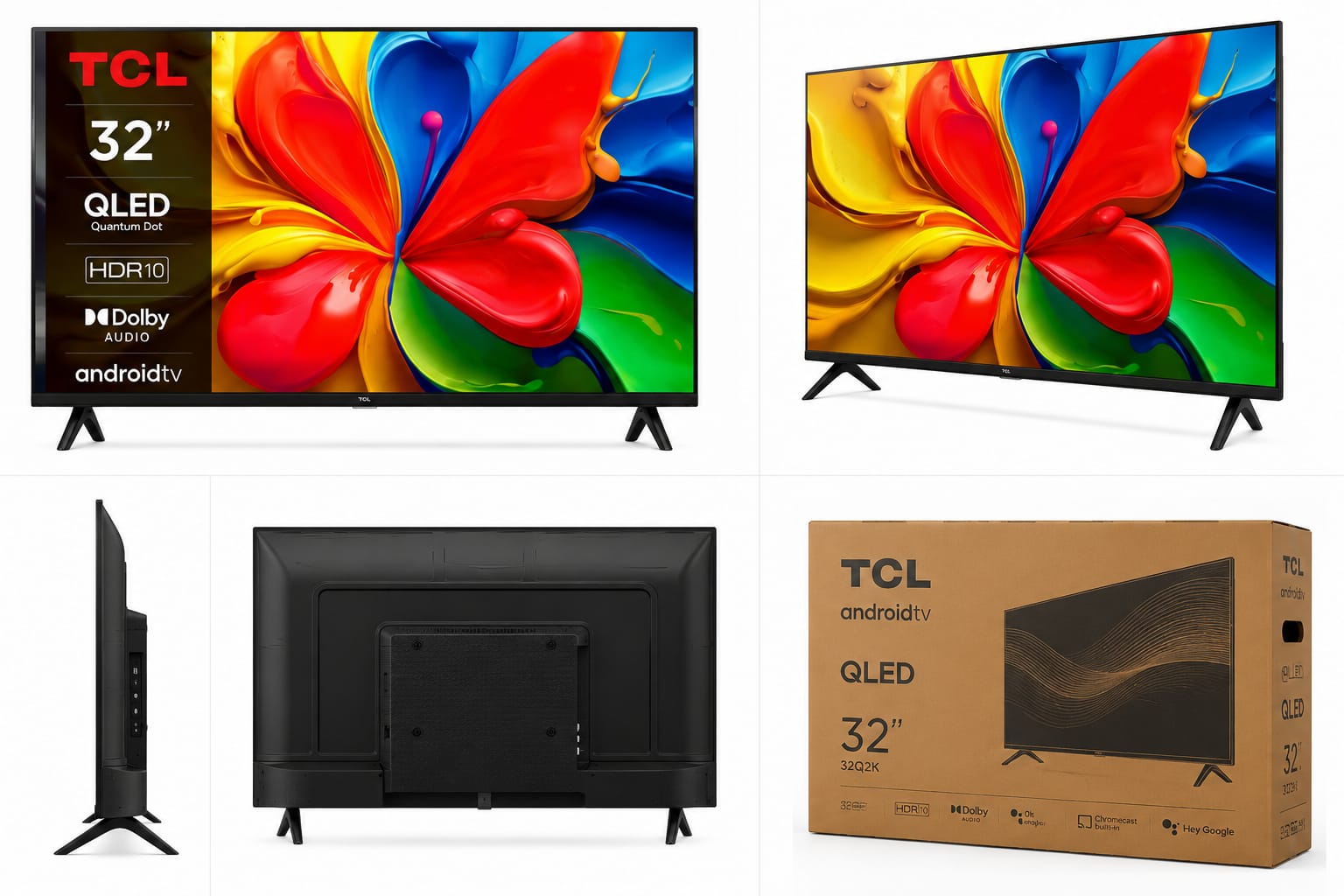 Smart TV TCL 32" QLED 32Q2K HDR10 Dolby Audio Android TV