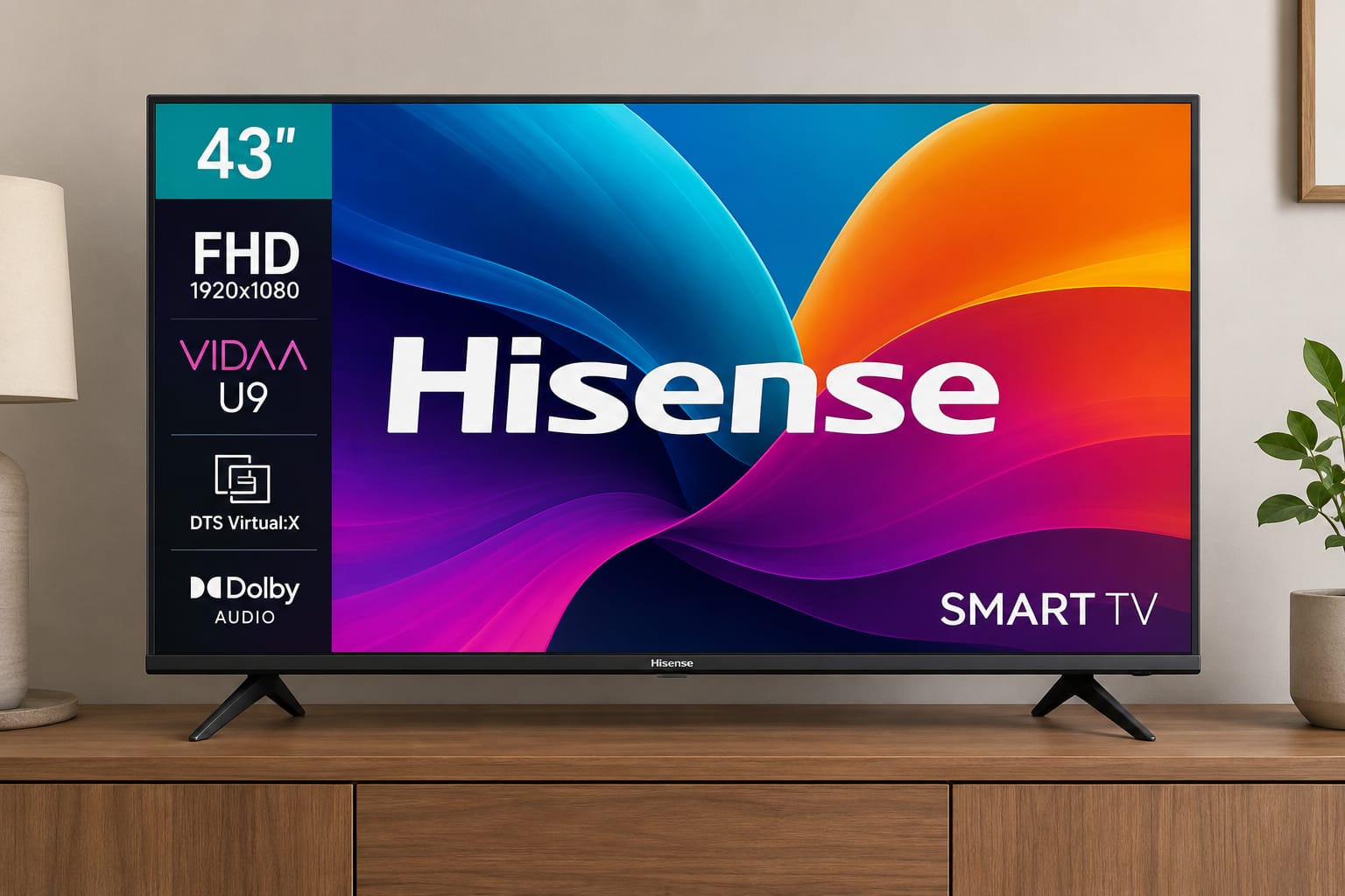 Smart TV Hisense 43" 43A4SV Full HD VIDAA U9 DTS Virtual:X