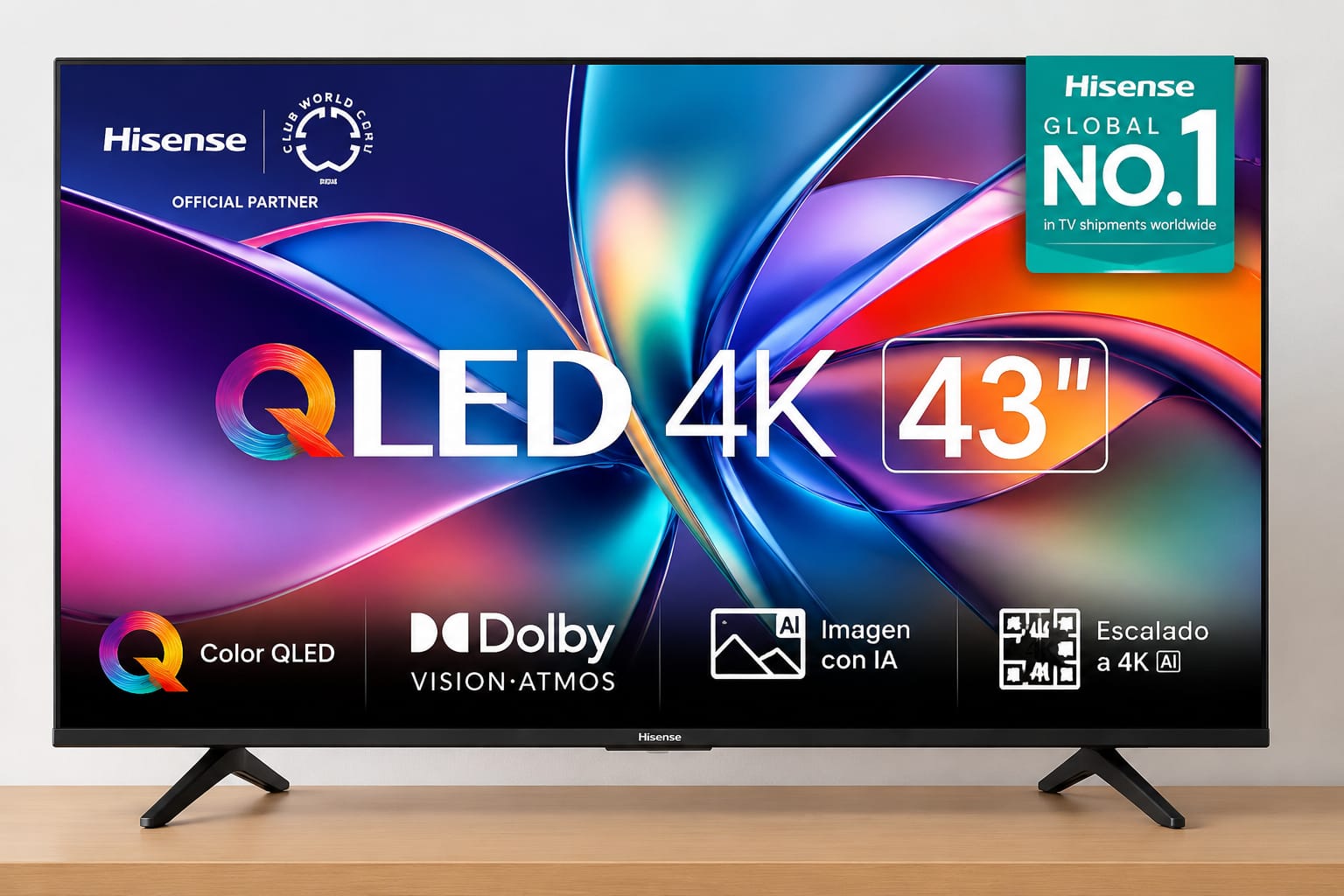 Smart TV Hisense 43" QLED 4K UHD VIDAA Dolby Vision 43QD6QV