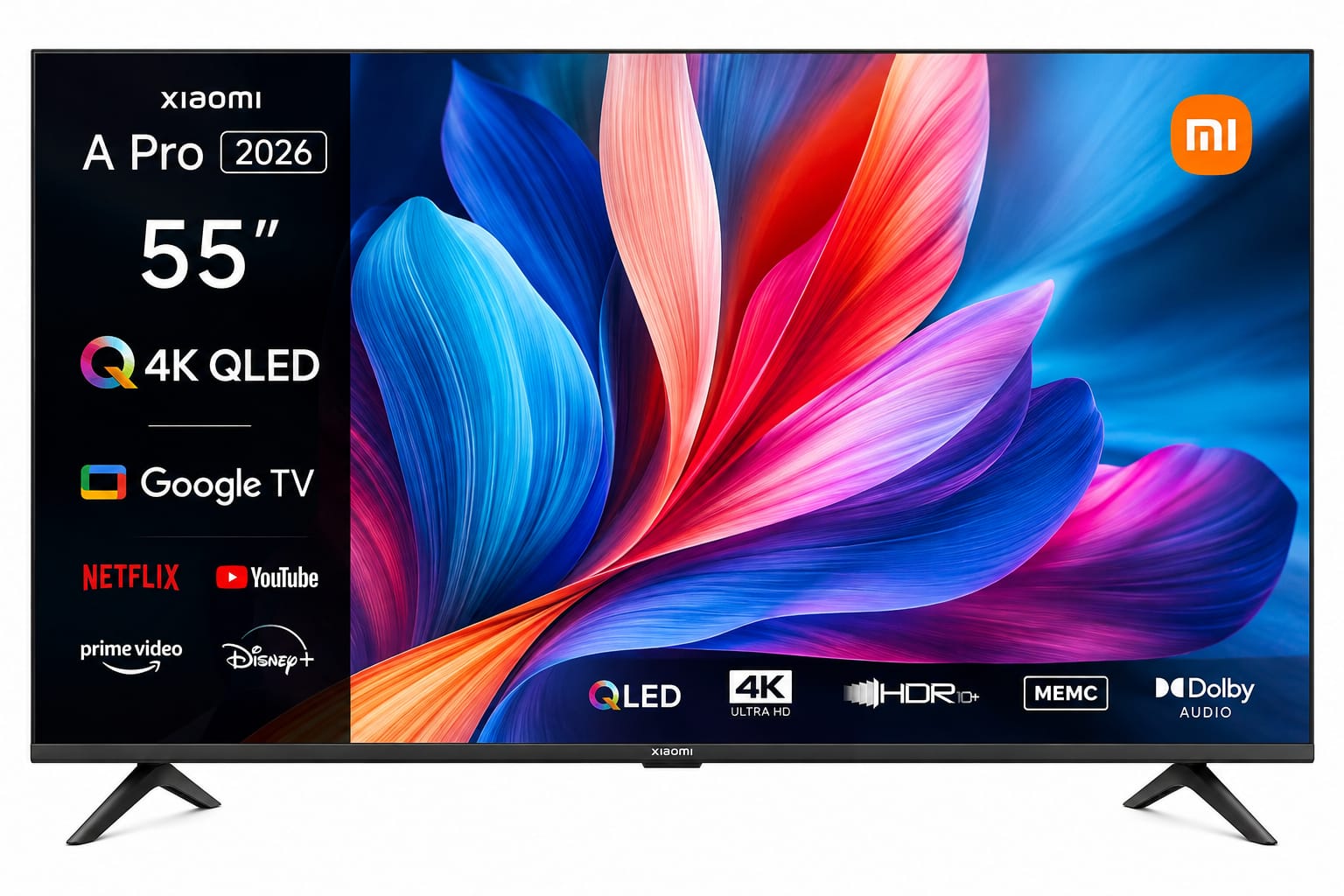 Smart TV Xiaomi A Pro 55" 2026 QLED 4K UHD Google TV
