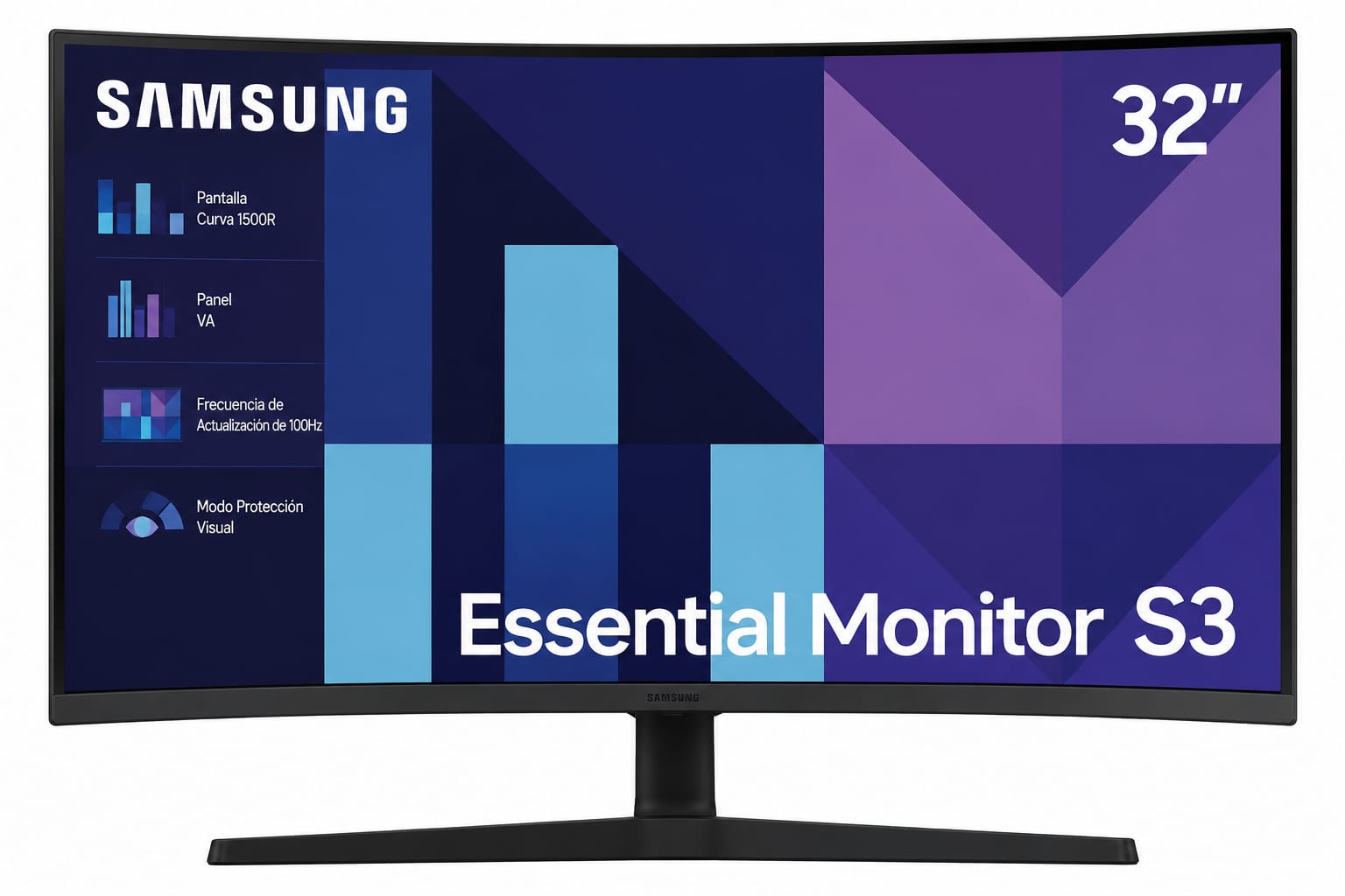 Monitor Samsung 32" Curvo Essential S3 S39GD Full HD VA 100Hz HDMI