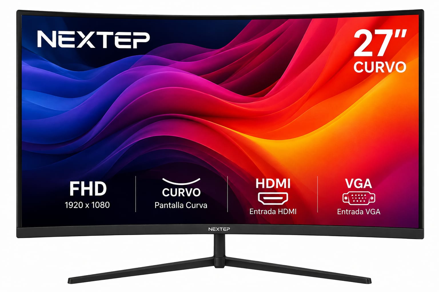 Monitor Nextep 27" Curvo Full HD HDMI/VGA Panel Grado A