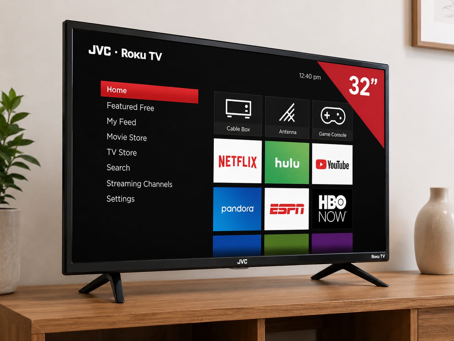 Smart TV JVC 32" HD SI32RF Roku TV 60Hz
