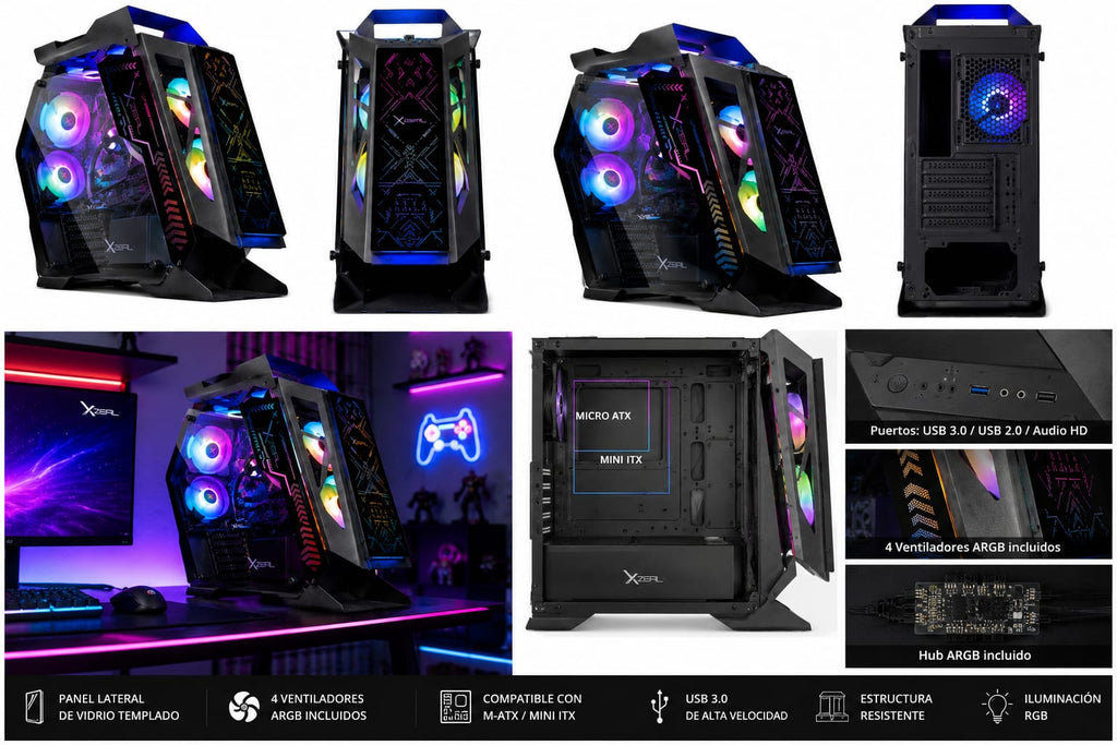 Gabinete Gamer XZEAL IR02 Micro Tower ARGB