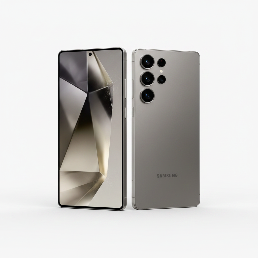 Samsung Galaxy S25 Ultra 5G Gris Titanio vista frontal y trasera