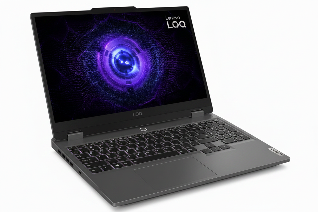 Laptop Gamer Lenovo LOQ Essential vista frontal abierta