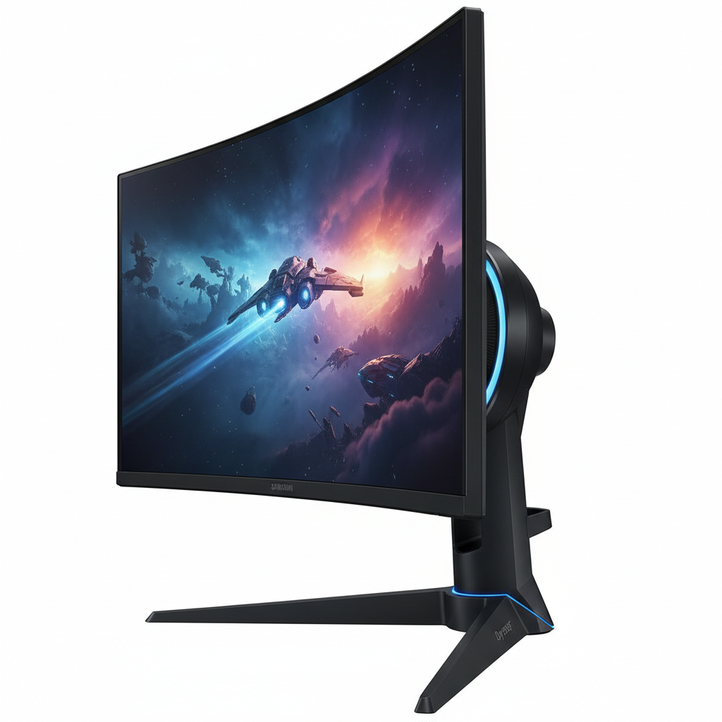 Monitor Samsung Odyssey G5 27 QHD 165Hz vista en ángulo