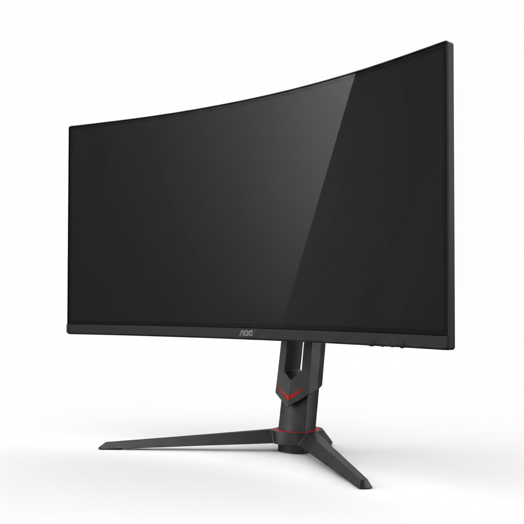 Monitor AOC 27 Gaming Curvo 165Hz vista en ángulo