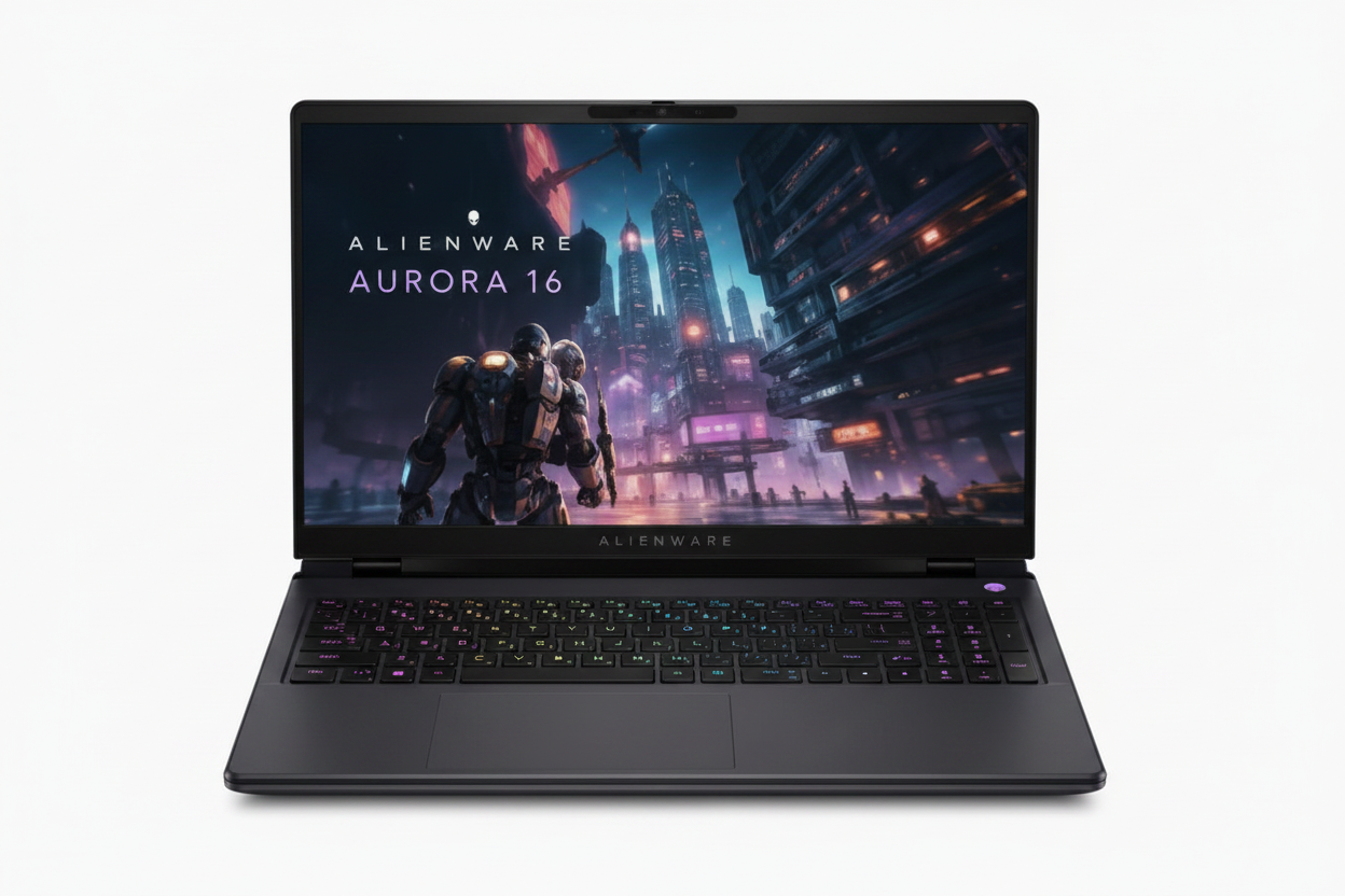 Laptop Gamer Dell Alienware Aurora 16 vista frontal abierta