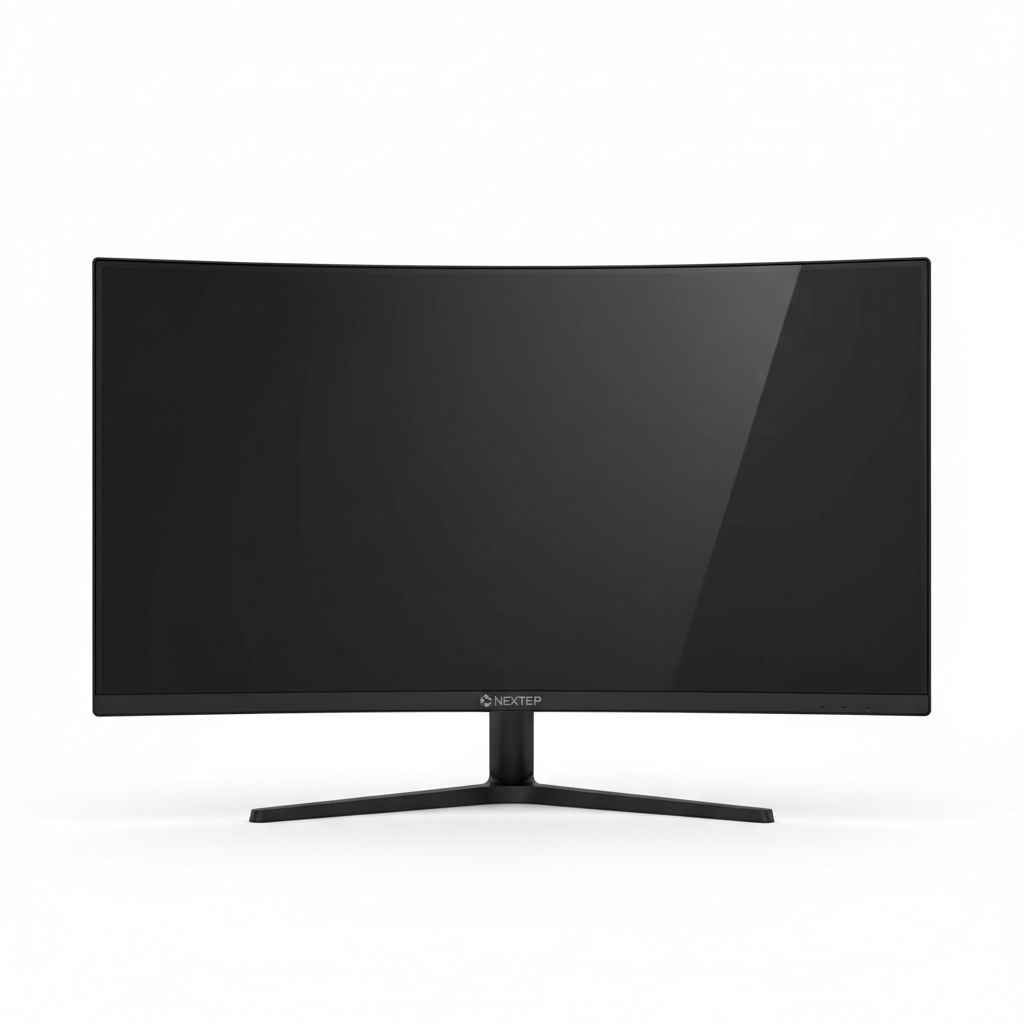 Monitor Nextep 23.8 curvo negro vista frontal