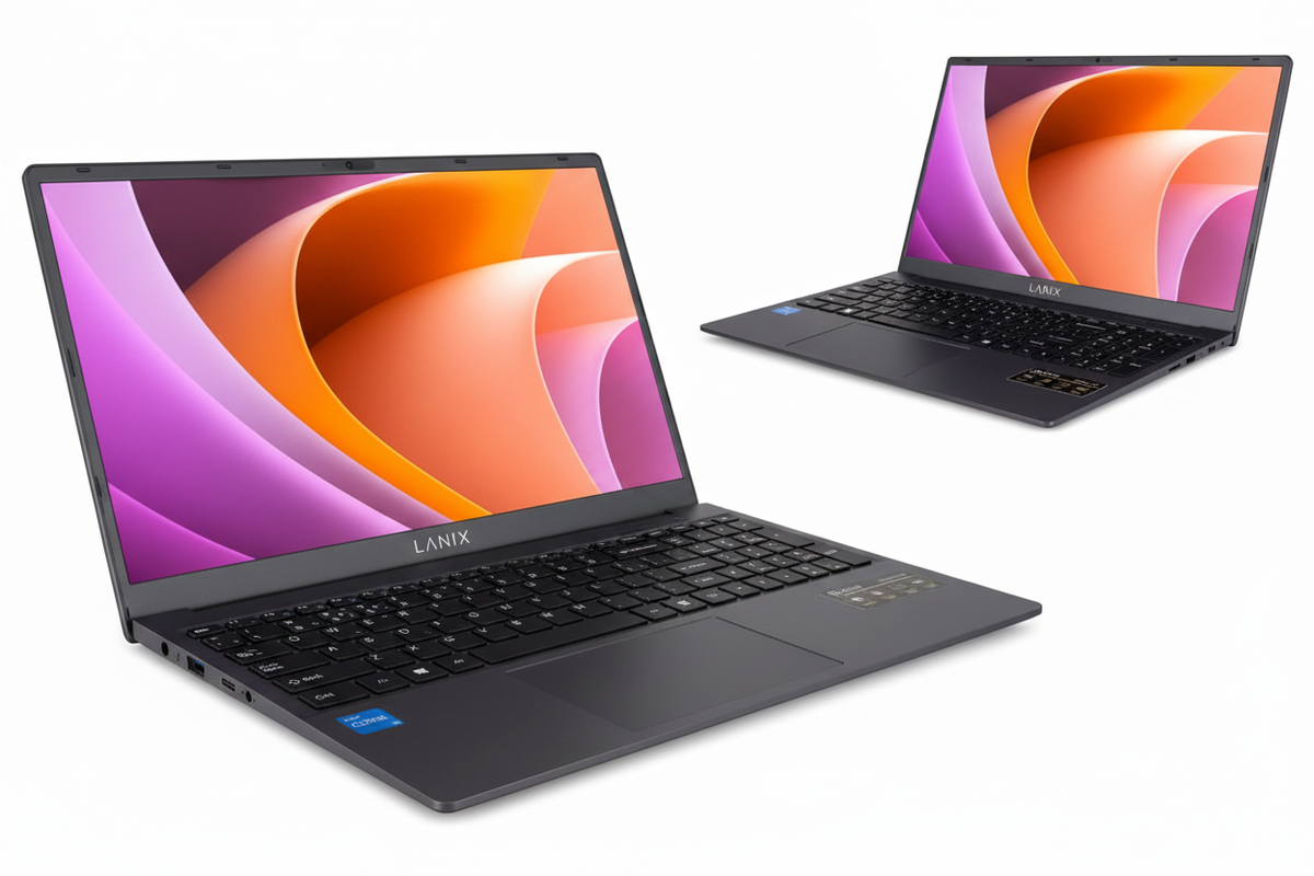 Laptop Lanix XBook B15 vista en ángulo