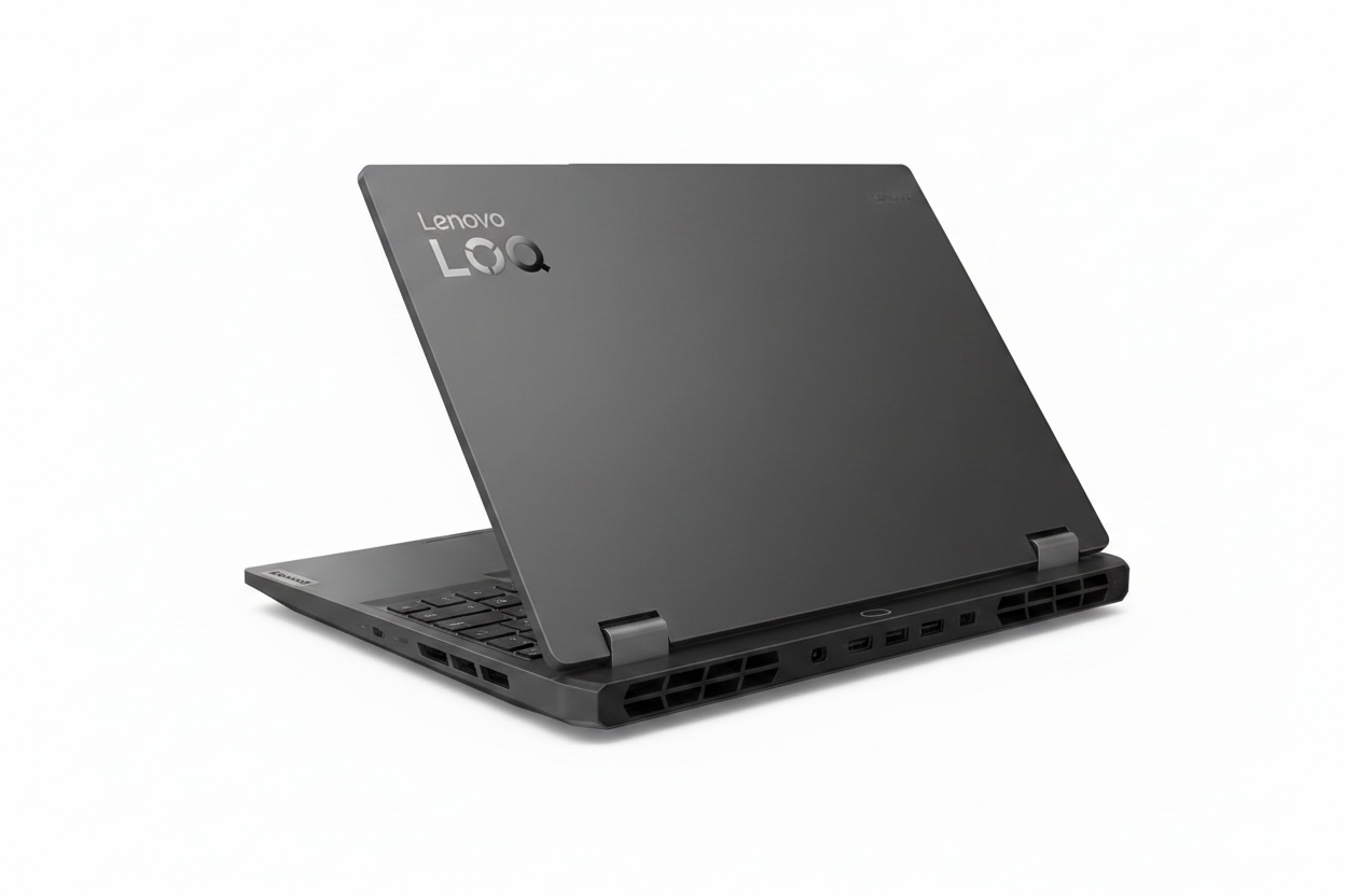 Laptop Gamer Lenovo LOQ Essential vista trasera