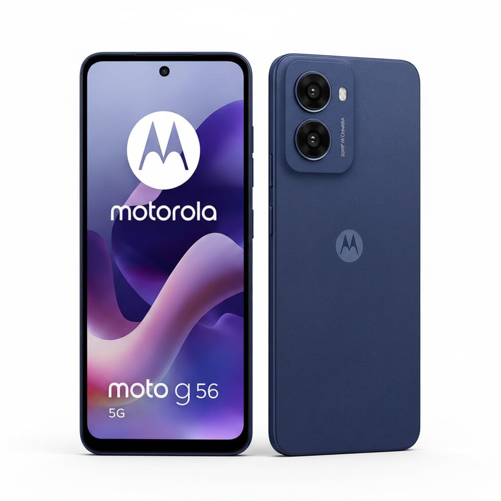 Motorola Moto G56 5G Azul Marino vista frontal y trasera