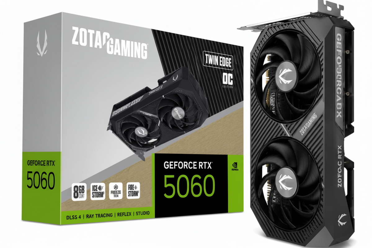Zotac Gaming GeForce RTX 5060 Twin Edge OC 8GB GDDR7 vista frontal